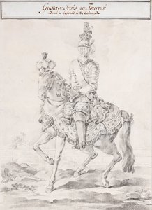 Gustav III a caballo con arnés 1776